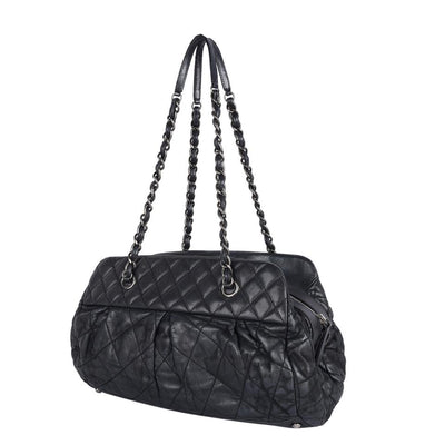 Iridescent Calfskin Chic Quilted Bowling Bag