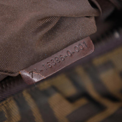 FF Front Zip Flat Zucca Large Canvas Bag