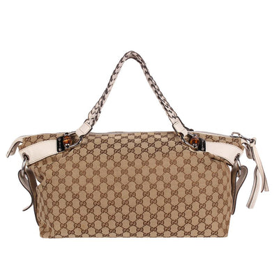 GG Bamboo Leather Satchel Bag