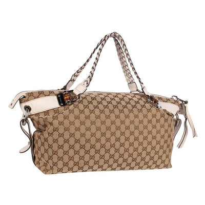 GG Bamboo Leather Satchel Bag