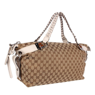 GG Bamboo Leather Satchel Bag