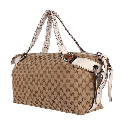 GG Bamboo Leather Satchel Bag