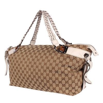 GG Bamboo Leather Satchel Bag