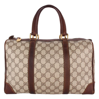 GG Monogram Canvas Leather Boston Satchel