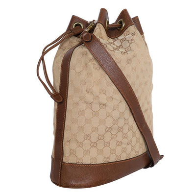 GG Leather Bucket Drawstring Cross Body Bag