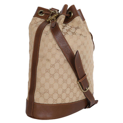 GG Leather Bucket Drawstring Cross Body Bag