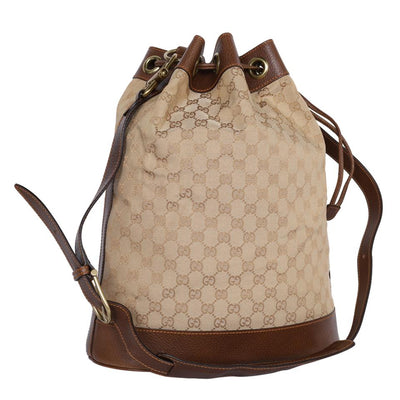 GG Leather Bucket Drawstring Cross Body Bag