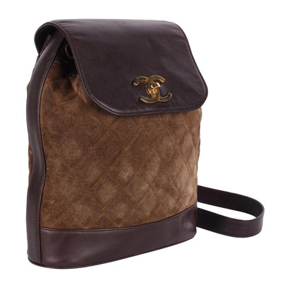 Slingback Backpack Suede Leather