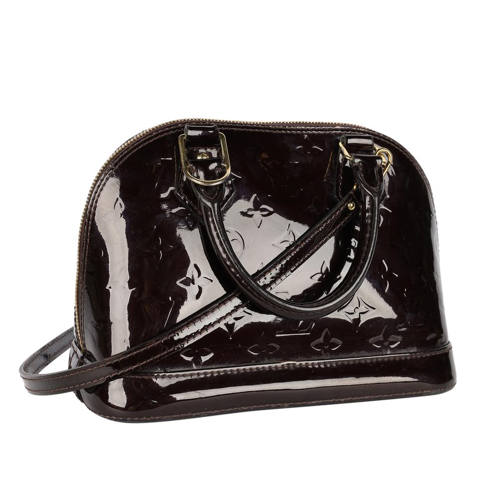 Alma bb patent leather handbag Louis Vuitton Grey in Patent