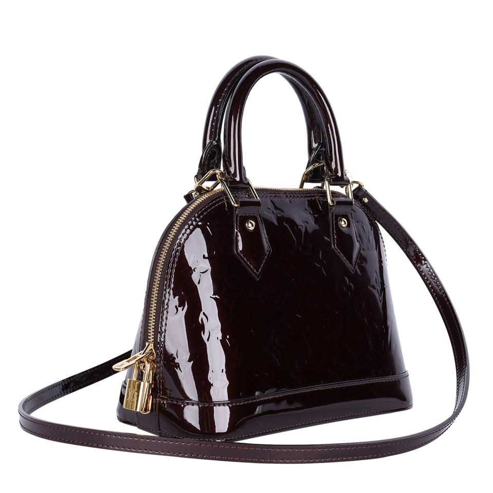 Louis Vuitton Alma Pm Patent Leather Handbag in Black