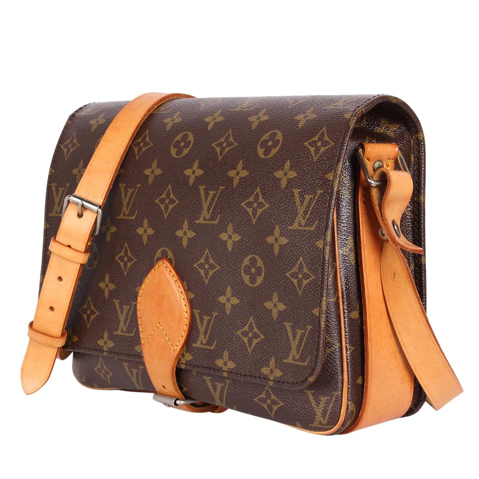 Leather Monogram Canvas Cartouchiere GM (Authentic Pre-Owned)