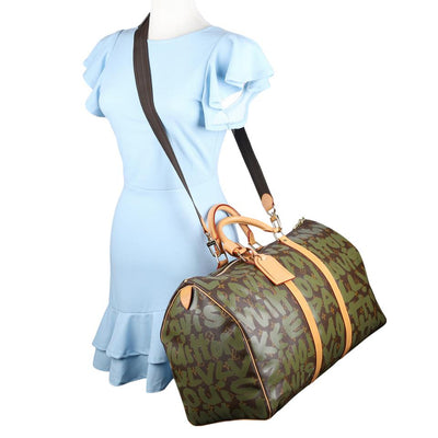 Stephen Sprouse Monogram Graffiti Keepall 50 Duffle Bag (Authentic Pre-Owned)