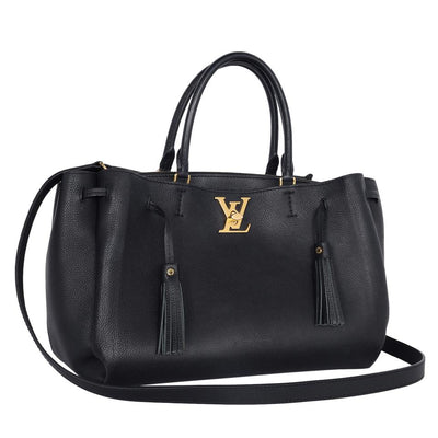 Lockmeto Leather Satchel Crossbody Bag Black