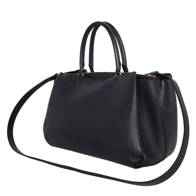 Lockmeto Leather Satchel Crossbody Bag Black