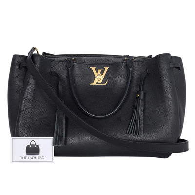 Lockmeto Leather Satchel Crossbody Bag Black