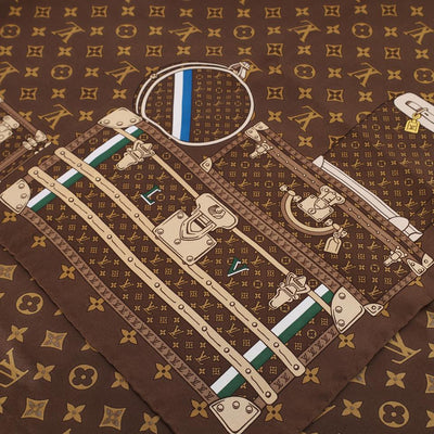 Monogram Multicolor Brown Silk Trunk Scarf Wrap