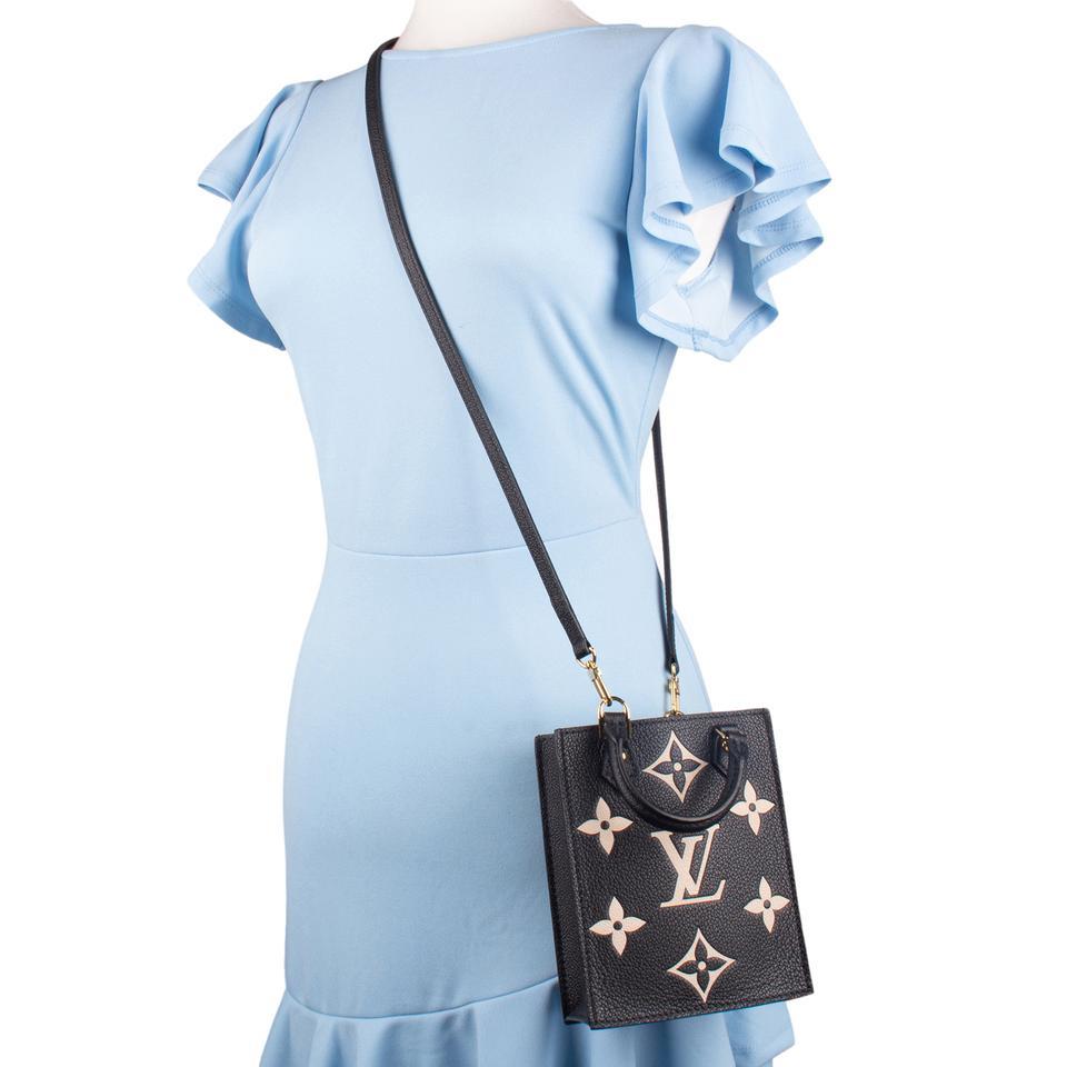 Louis Vuitton Black Giant Monogram Empreinte Petit Sac Plat Gold Hardware, 2021, Womens Handbag