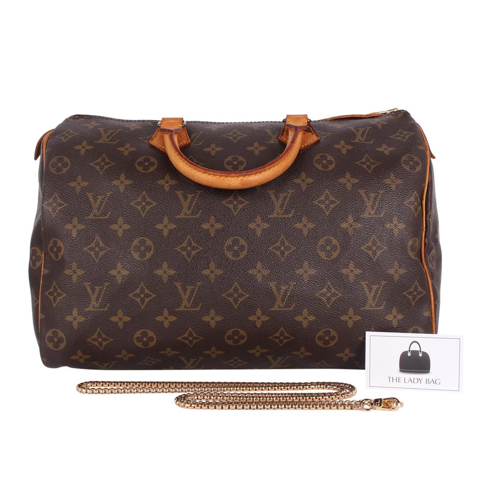 Pre-owned Louis Vuitton 2001 Speedy 35 Tote Bag In Brown
