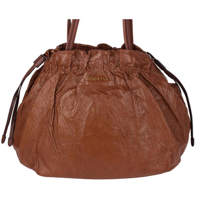 Wrinkled Nappa Leather Shoulder Bag (Authentic Pre-Owned)