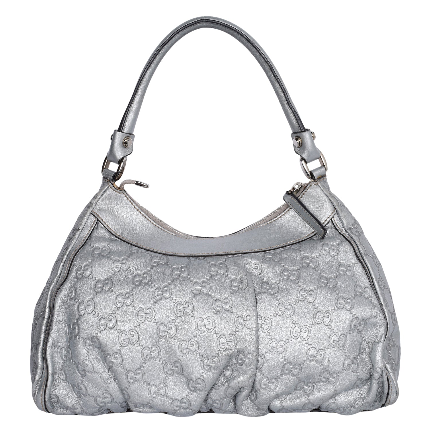 Silver D Ring Hobo Guccissima Leather (Authentic Pre-Owned)