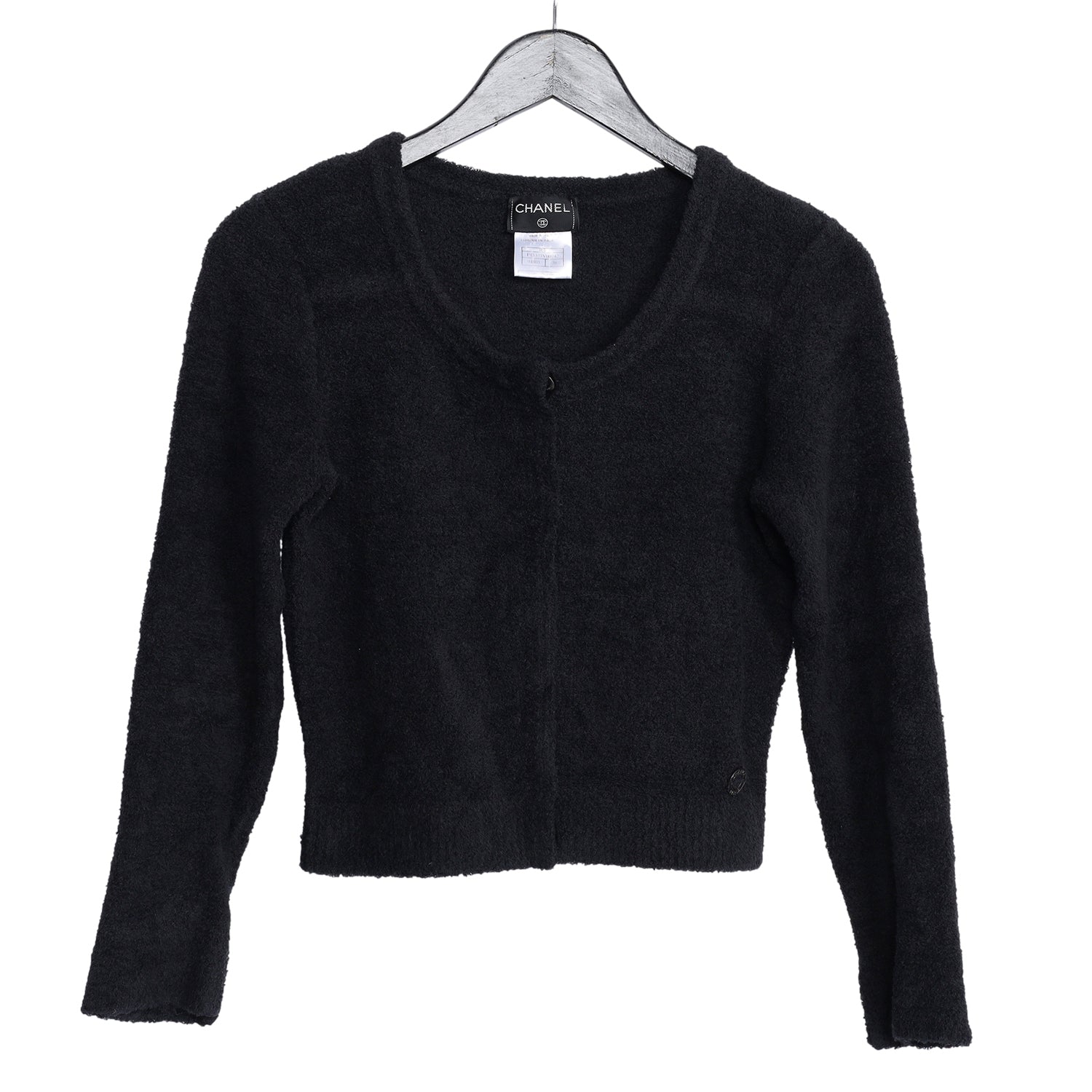 Chanel Black Sweater Cardigan Size 38 (Authentic, Pre-Owned)