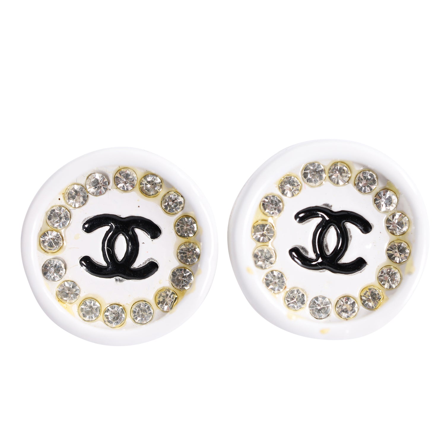 CC Rhinestone Pierced Earrings (Authentic Pre-Owned) – The Lady Bag