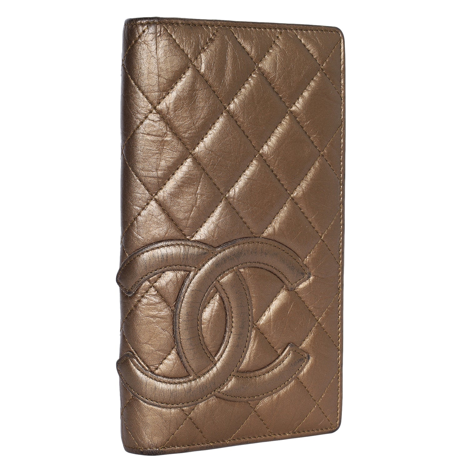 Cambon Gold Quilted Leather Bifold Wallet (Authentic Pre-Owned)