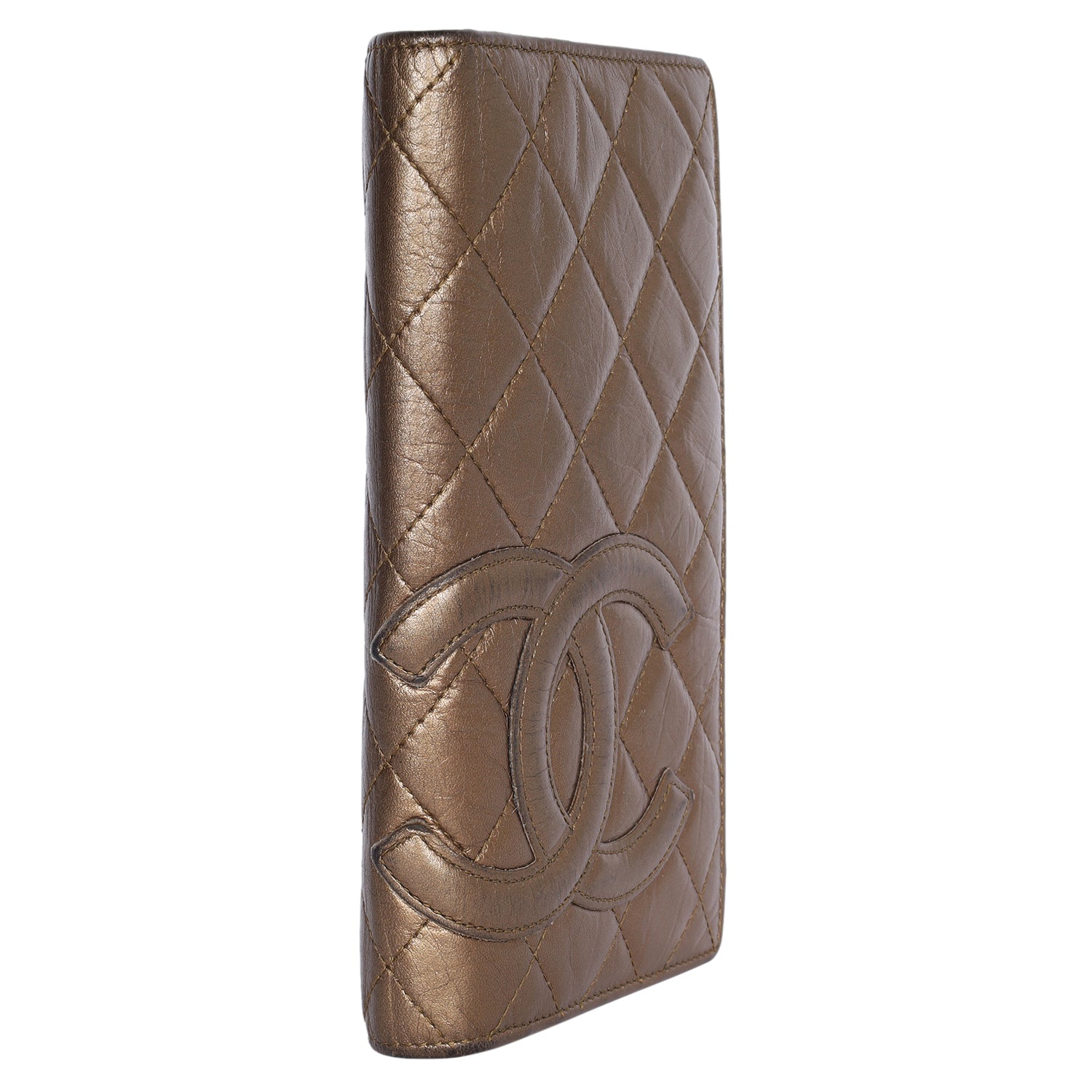 Cambon Gold Quilted Leather Bifold Wallet (Authentic Pre-Owned)