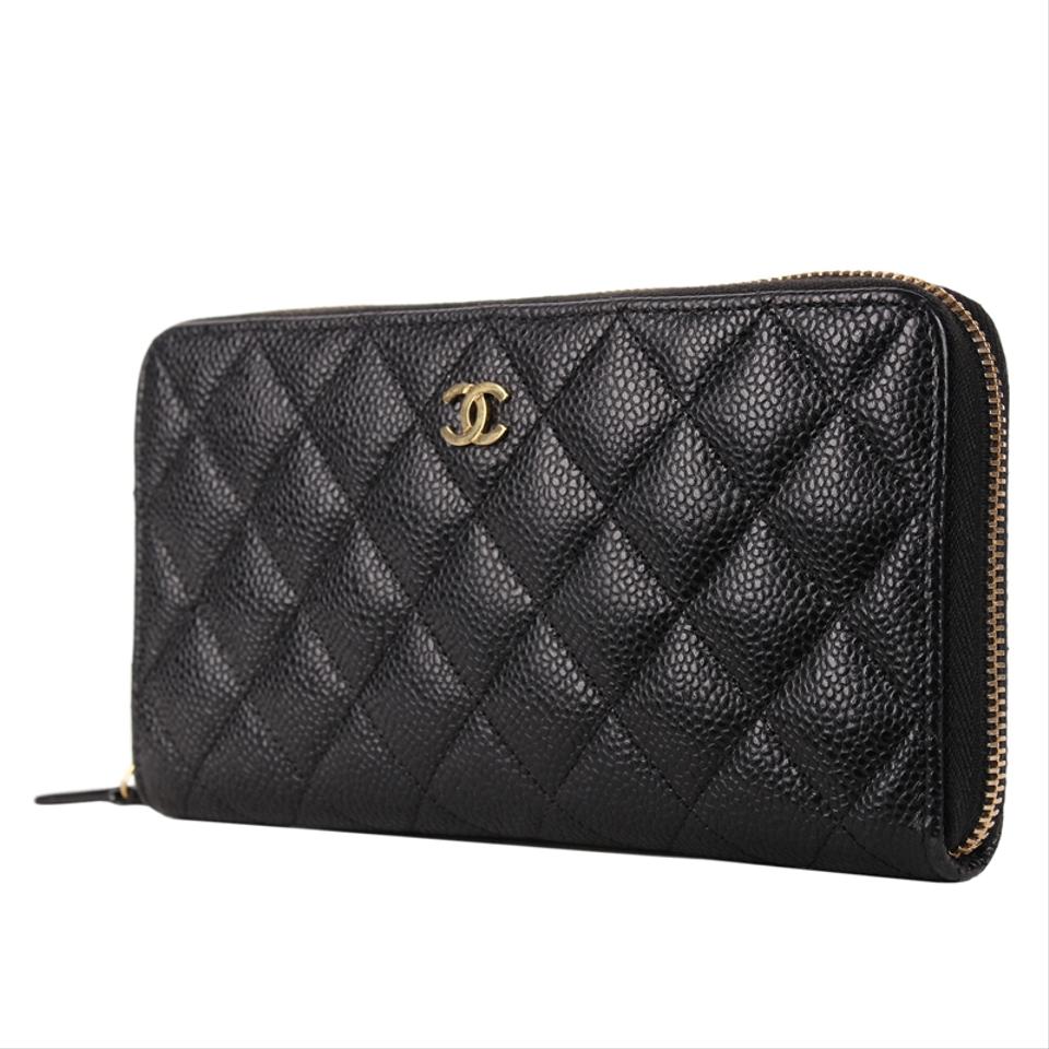 Black Leather Quilted Zippy Wallet (Authentic Pre-Owned) – The