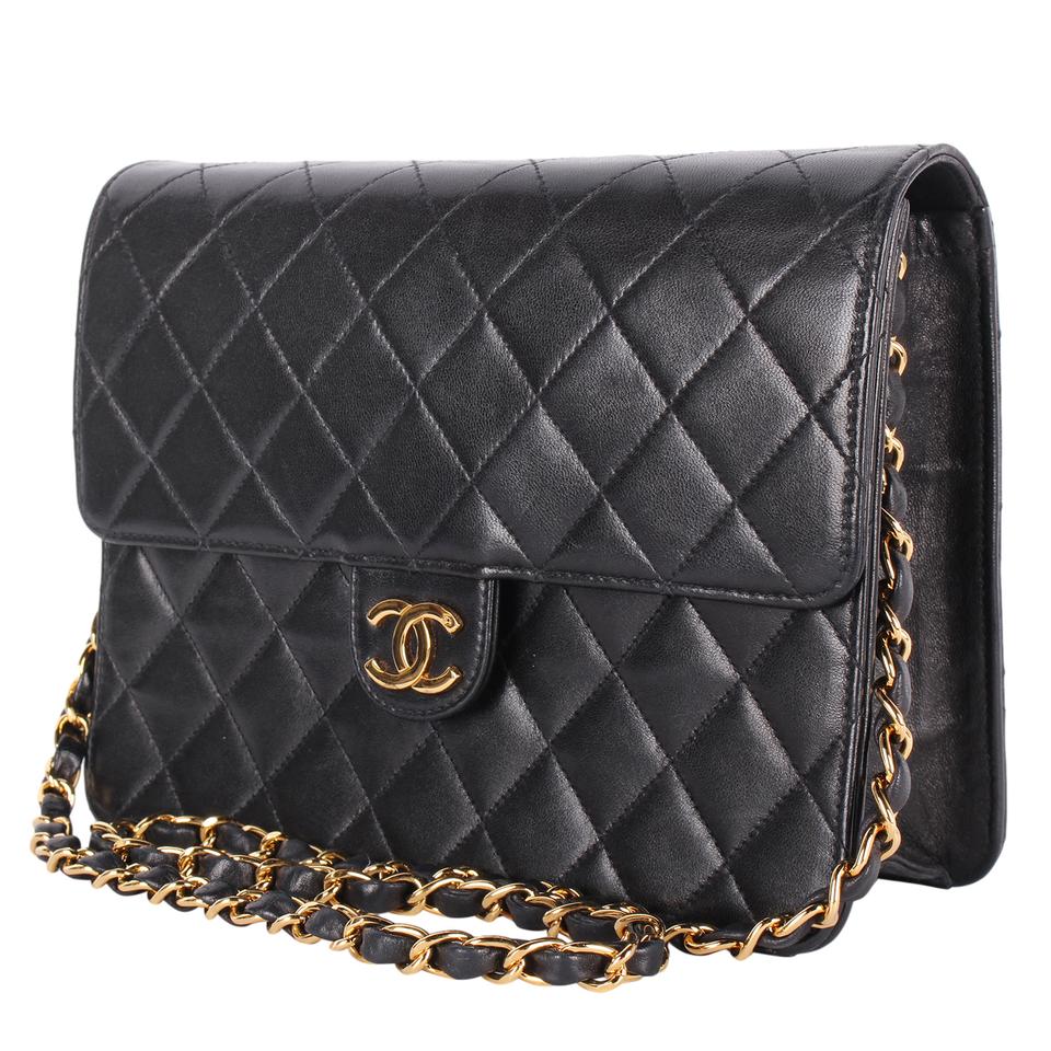 Chanel Bag with Classic Flap Crossbody Rare Enamel Top Handle Black La   House of Carver