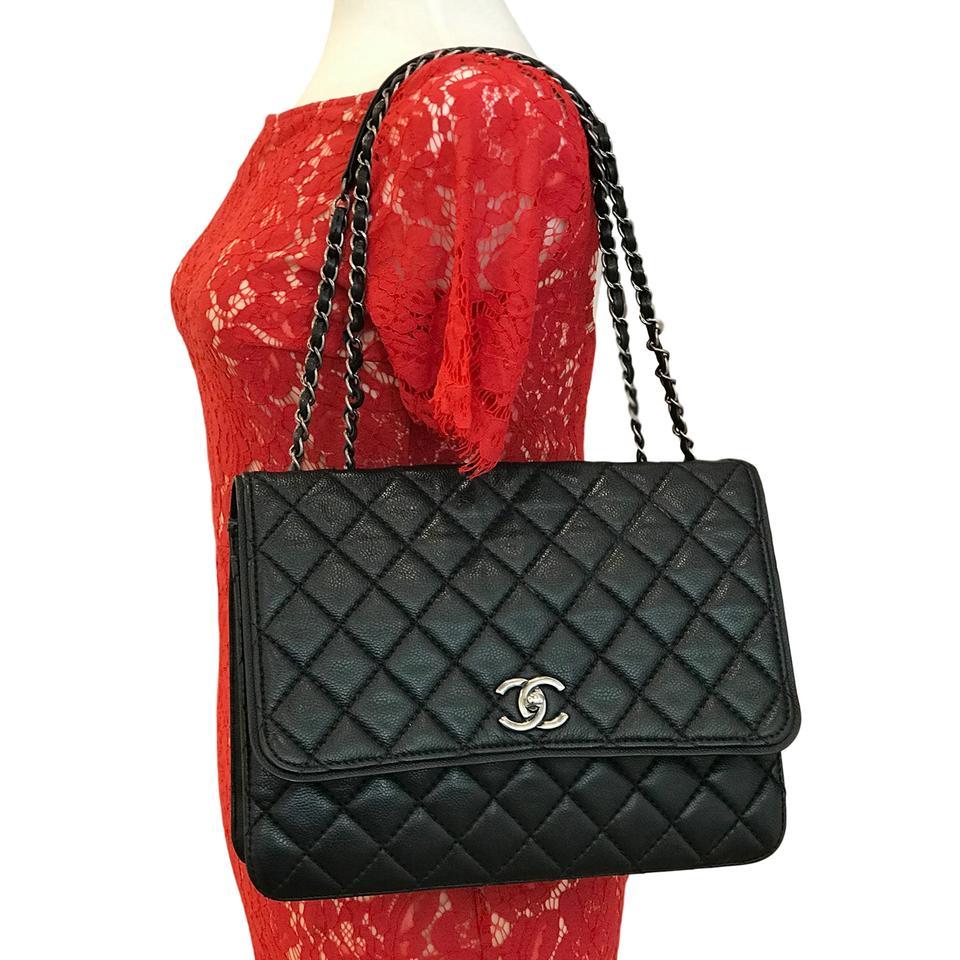chanel mini red caviar bag