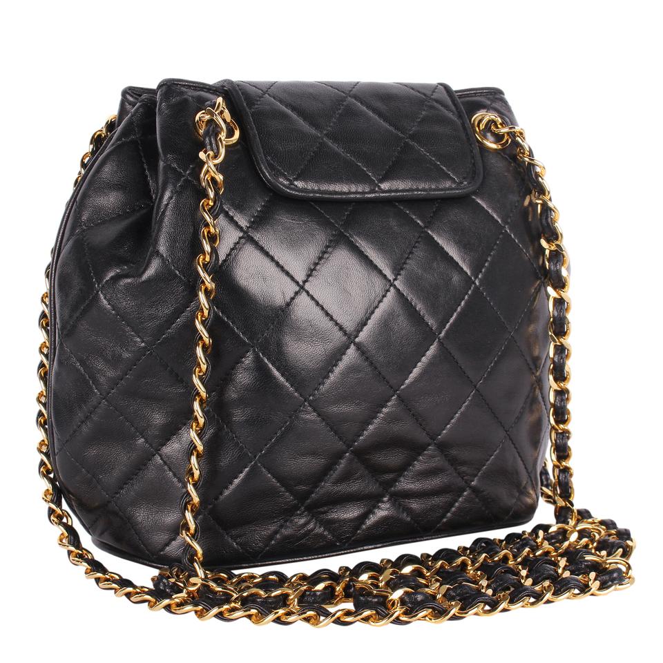 Vintage Chanel CC Logo Mini Pouch Bag Purse Black Crossbody