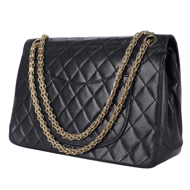 Chanel Vintage Black Quilted Timeless Classic 2.55 shoulder bag 25