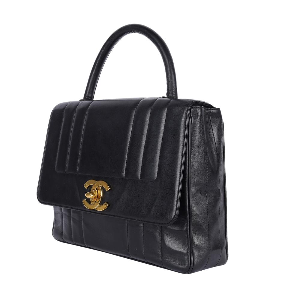 Chanel In The Classic Flap Vintage Large Business Shoulder Briefcase Black  Bag