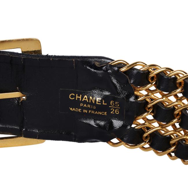 Chanel vintage 98a, 1998 Fall Wide Leather Gold Plated Multi Chain Belt  with Coco Head/CC Medallion Black ref.662769 - Joli Closet