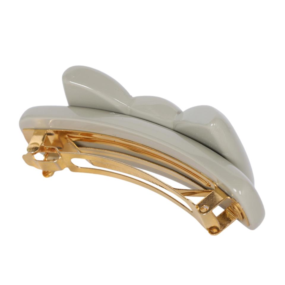 LOUIS VUITTON flower rhinestone hair clip accessory barrette Metal  Gold/pink