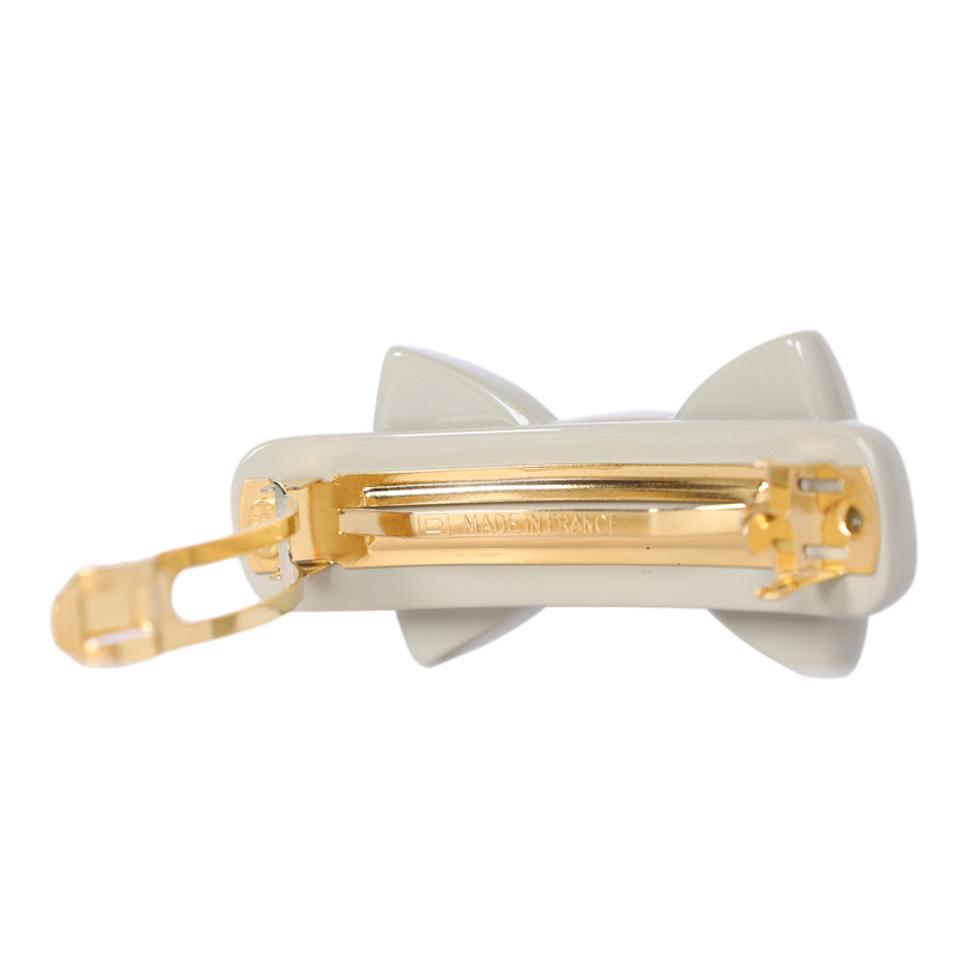 LOUIS VUITTON flower rhinestone hair clip accessory barrette Metal Gold/pink