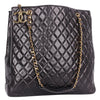 Black Quilted Leather Timeless Shopping Tote (Authentic Pre-Owned)
