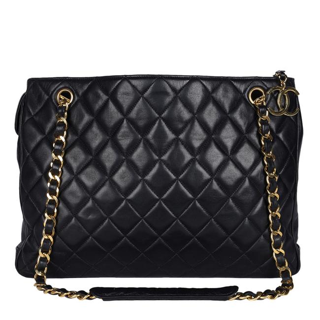 Chanel Black Quilted Lambskin Leather Trendy CC Shopping Tote Bag