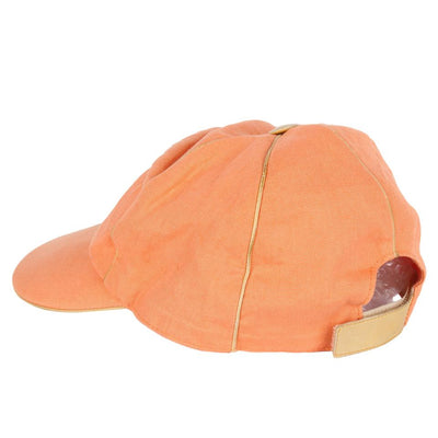 Orange Linen Baseball Cap Hat