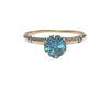 Yellow Gold Blue Topaz Solitaire Ring (Authentic Pre-Owned)