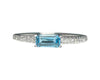 White Gold Blue Topaz and Diamond Ring (Authentic Pre-Owned)