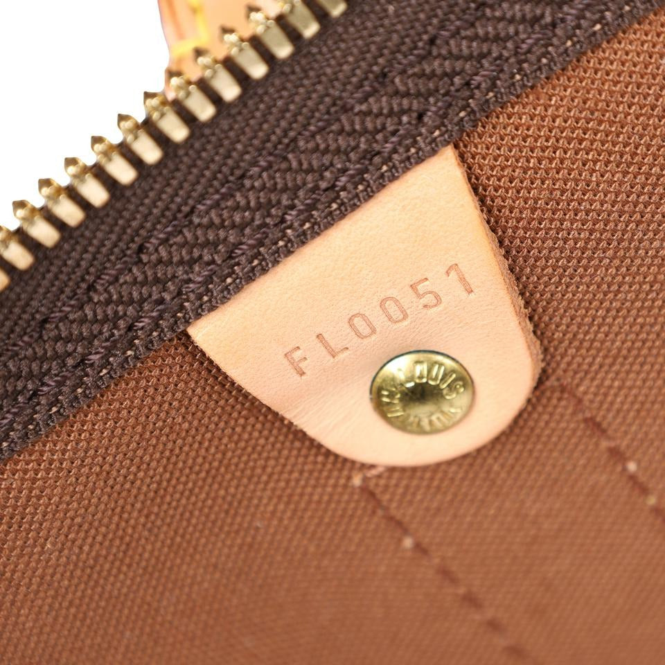 Louis Vuitton Monogram Keepall 50 Leather Fabric Brown Boston Bag Authentic