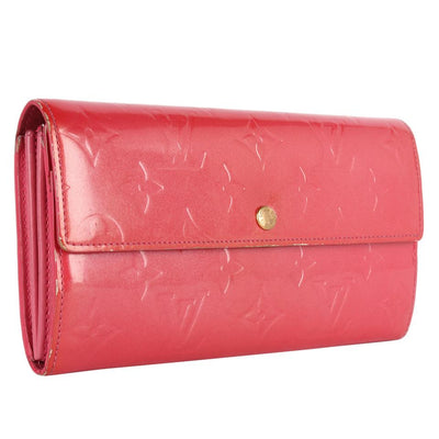 Pink Sarah Vernis Leather Wallet)