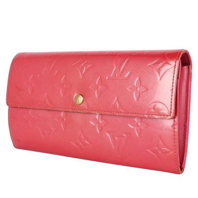 Pink Sarah Vernis Leather Wallet)