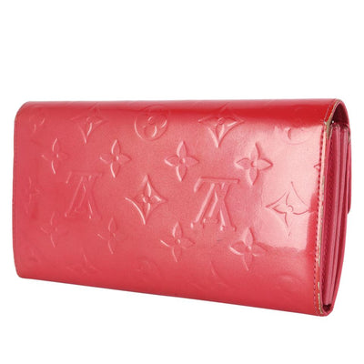 Pink Sarah Vernis Leather Wallet)