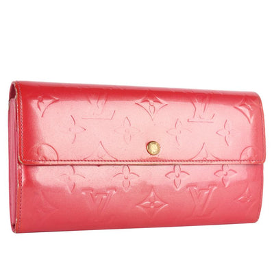 Pink Sarah Vernis Leather Wallet)