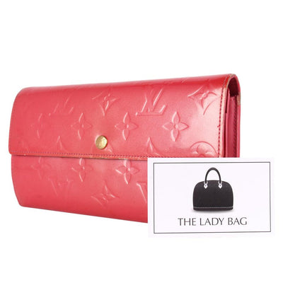 Pink Sarah Vernis Leather Wallet)
