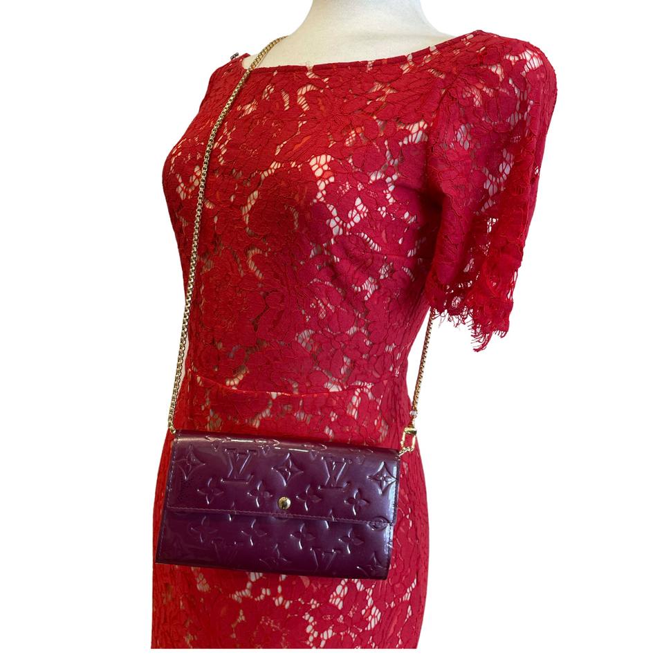 Louis Vuitton Vernis Monogram Sarah Chain Wallet - Purple Clutches,  Handbags - LOU567553