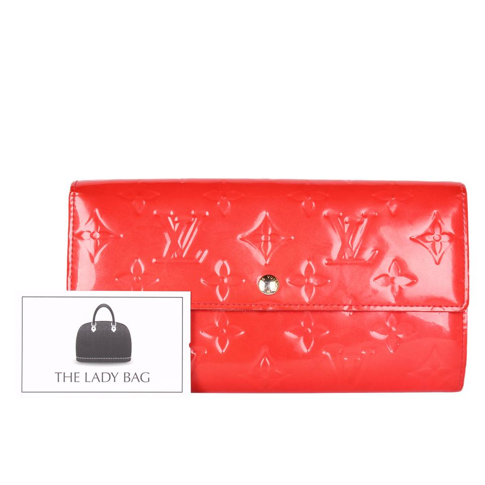 Louis Vuitton Vernis Red Pink Wallet Used (6206)